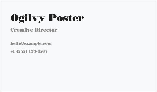 Ogilvy Poster Business Card