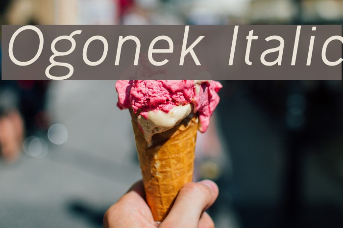 Ogonek Italic Font examples