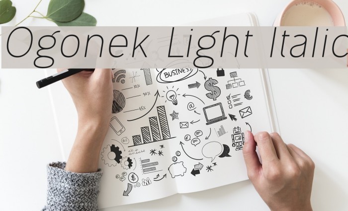 Ogonek Light Italic Font examples