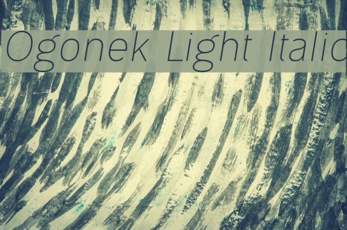 Ogonek Light Italic Font examples