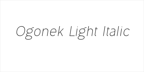 Ogonek Light Italic Logo