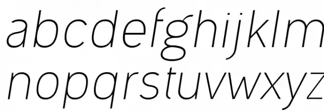 Ogonek Light Italic फ़ॉन्ट लोअरकेस