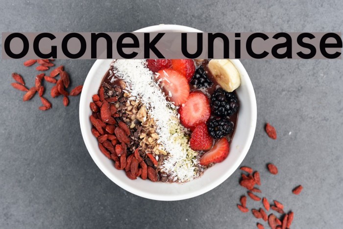 Ogonek Unicase Font examples