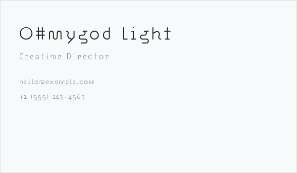 OHmygod Light Business Card