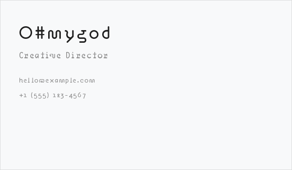 OHmygod Business Card