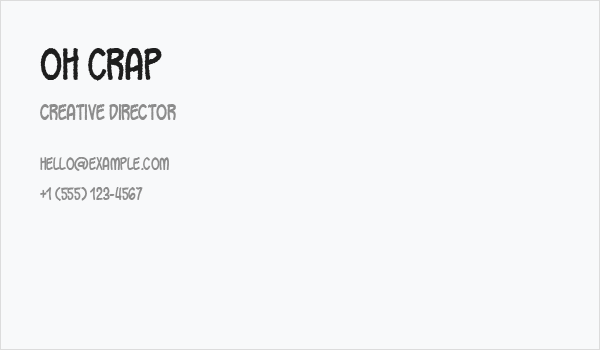 Oh Crap Business Card
