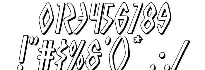 Oh Mighty Isis 3D Italic Font OTHER CHARS