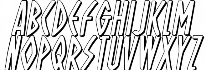 Oh Mighty Isis 3D Italic 字体 大写