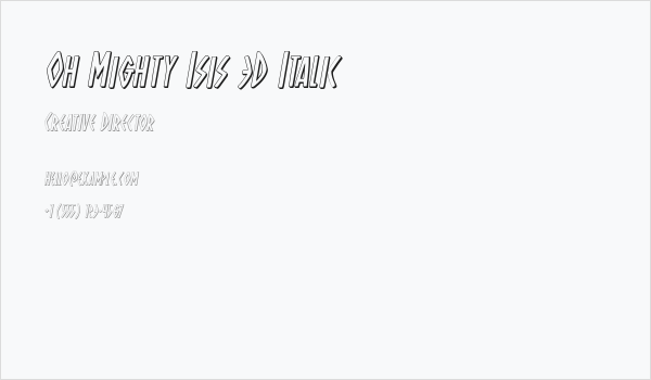 Oh Mighty Isis 3D Italic Business Card