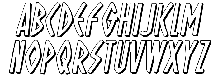 Oh Mighty Isis 3D Italic Font LOWERCASE