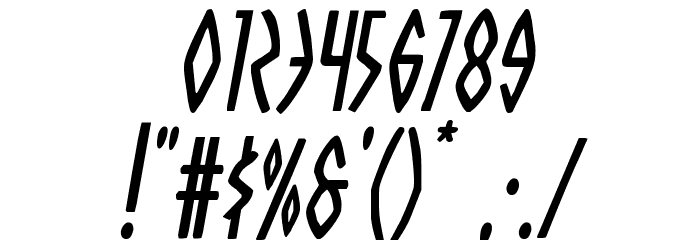 Oh Mighty Isis Condensed Italic Font OTHER CHARS
