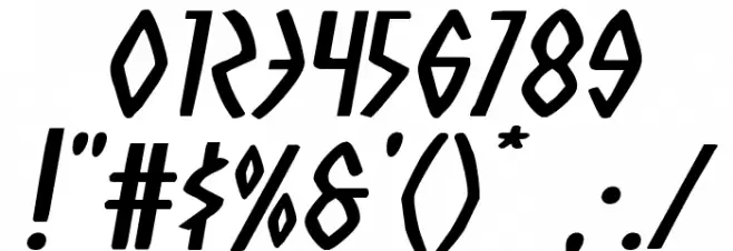Oh Mighty Isis Expanded Italic Font OTHER CHARS
