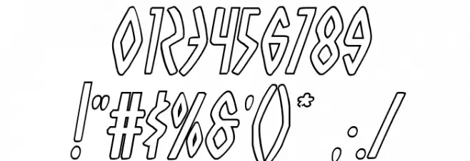 Oh Mighty Isis Outline Italic Font OTHER CHARS