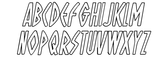 Oh Mighty Isis Outline Italic Font LOWERCASE