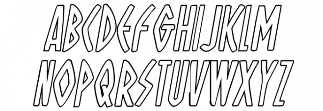 Oh Mighty Isis Outline Italic 字体 小写