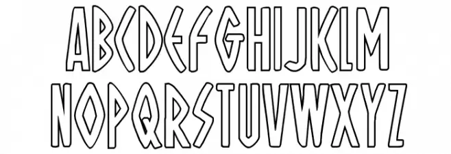 Oh Mighty Isis Outline Font LOWERCASE