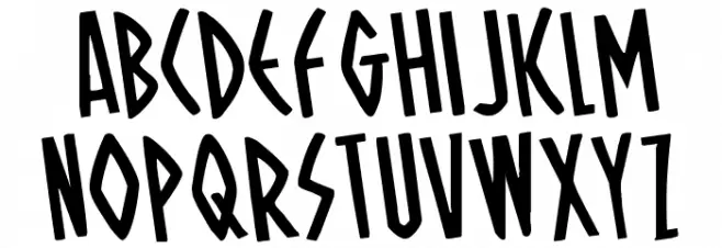 Oh Mighty Isis Rotated 字体 小写
