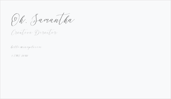 Oh, Samantha Business Card