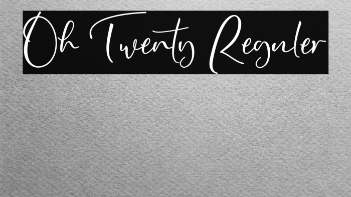 Oh Twenty Reguler Example 3