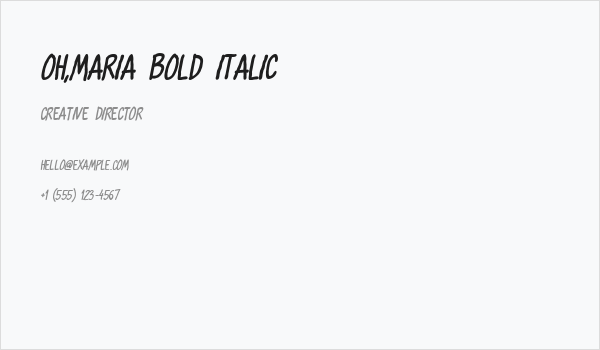 Oh,Maria Bold Italic Business Card