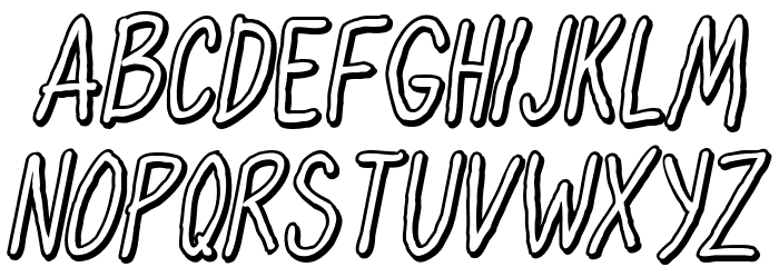 Oh,Maria Shadow Italic Font LOWERCASE