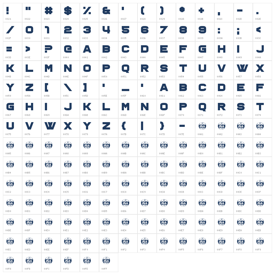 Ohno1 Character Map