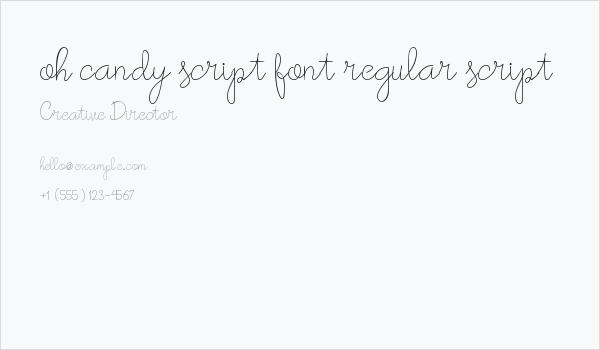 oh candy script font regular script Business Card