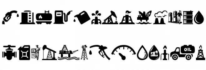 Oil Icons Caratteri MAIUSCOLE