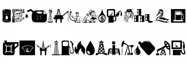 Oil Icons Caratteri MINUSCOLO