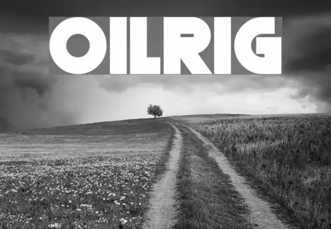 Oilrig Font examples
