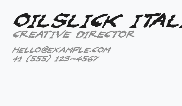 Oilslick Italic Business Card
