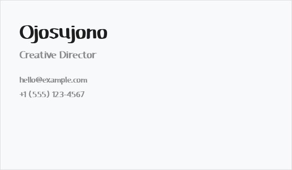 Ojosujono Business Card