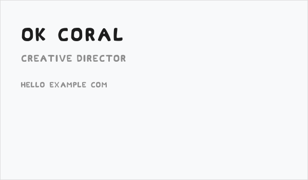 Ok Coral Business Card