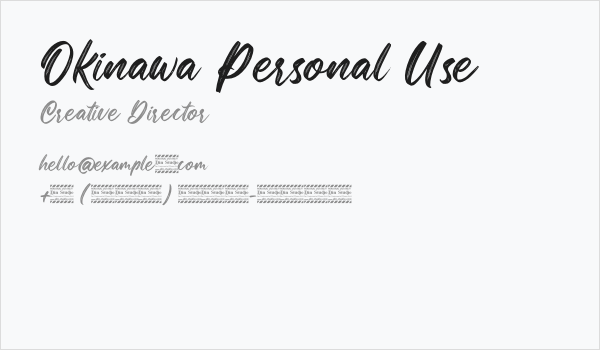 Okinawa Personal Use Business Card