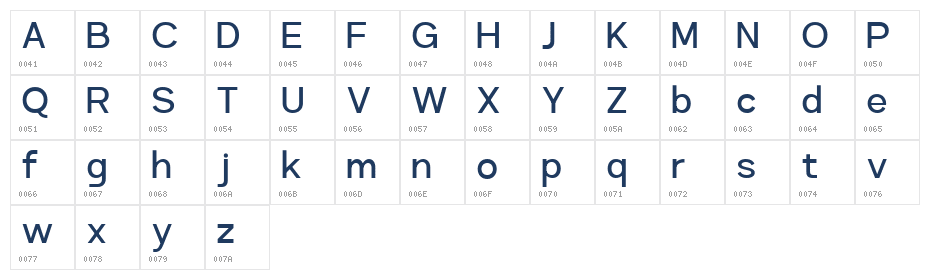 Okrite DEMO Regular Character Map