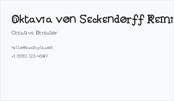 Oktavia von Seckendorff Remix Regular Business Card