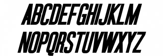 Okuda Bold Italic Schriftart Groß
