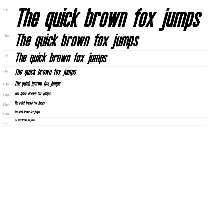 Okuda Bold Italic Waterfall