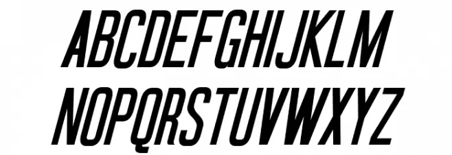 Okuda Italic 字体 大写