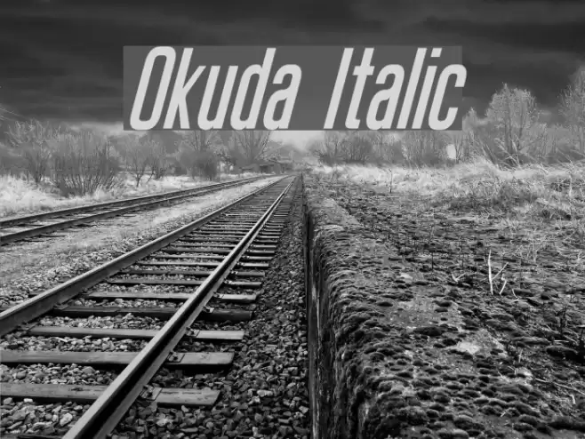 Okuda Italic Font examples