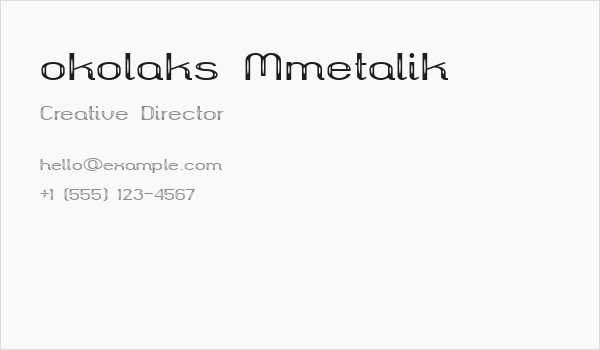 okolaks Mmetalik Business Card