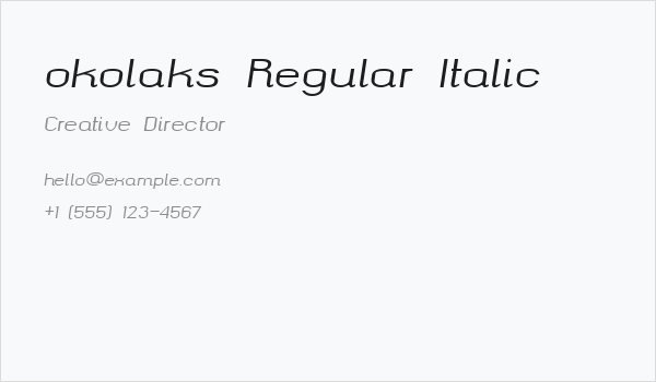 okolaks Regular Italic Business Card