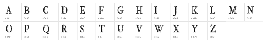 OLD BOB DEMO JUNIOR Character Map
