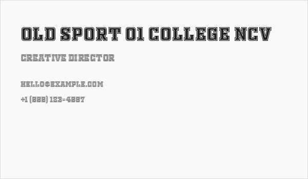 OLD SPORT 01 COLLEGE NCV Business Card