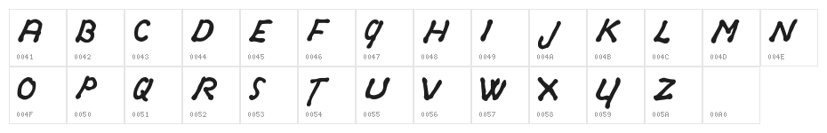 OLD SYDNEY_DEMO Character Map