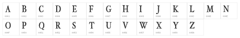 OLDBOBDEMOJUNIOR Character Map