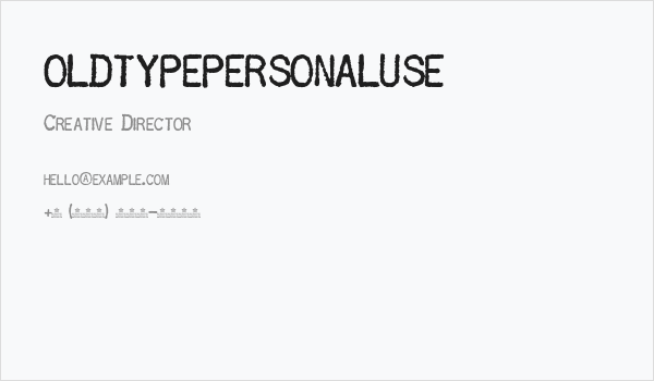 OLDTYPEPERSONALUSE Business Card