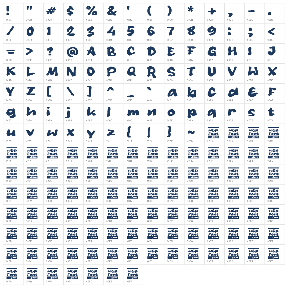 OLETAG Character Map