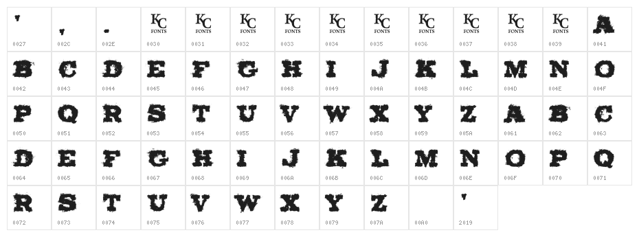 Ol Cowboy ExtraBold DEMO Character Map