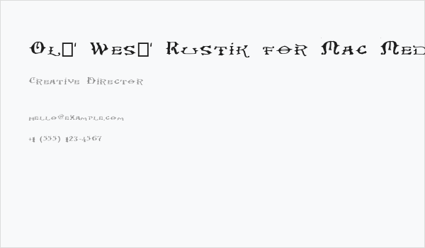 Ol' Wes' Rustik for Mac Medium Business Card